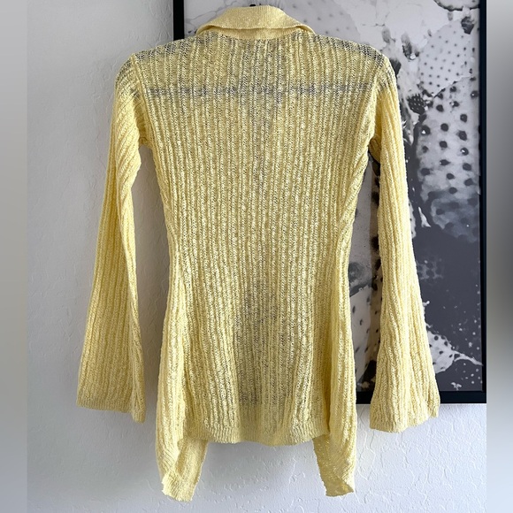 NWT Urban Revivo Women's Yellow Ribbed Knit Long Sleeve Sweater Cardigan size 4 - Picture 7 of 9